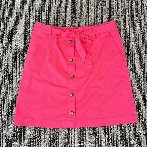 🔥🔥🔥J. Crew Pink Chino button-front mini skirt - Picture 2 of 8